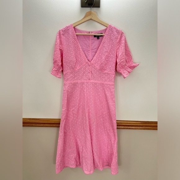 EUC Lulus Good to be Me Pink Eyelet Lace Midi Dress Size Small Retail $60 - Picture 5 of 10